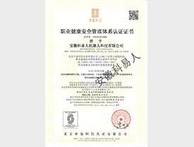 職業(yè)健康安全管理體系認(rèn)證證書(shū)